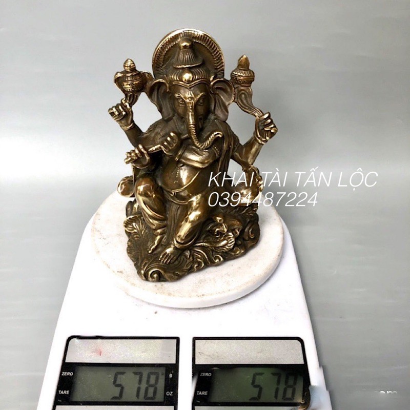Tượng Thần Voi Ganesha phong thủy bằng đồng
