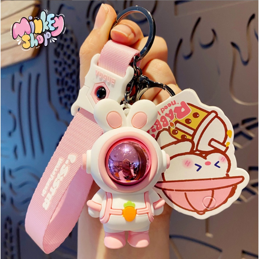 Móc Khóa Đẹp Hình Thỏ Phi Hành Gia Dễ Thương phụ kiện Túi Xách -Minkey