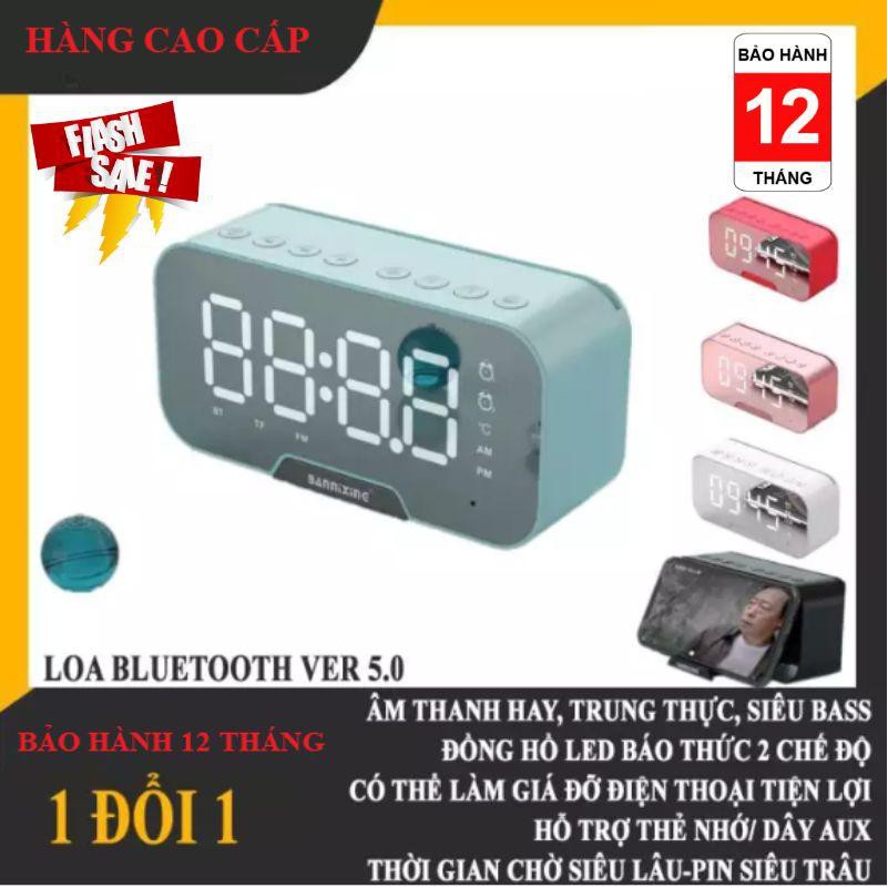 Loa bluetooth AMOI G5 | Nghe đài FM kiêm đồng hồ báo thức | Màn hình soi gương | Vỏ kim loại