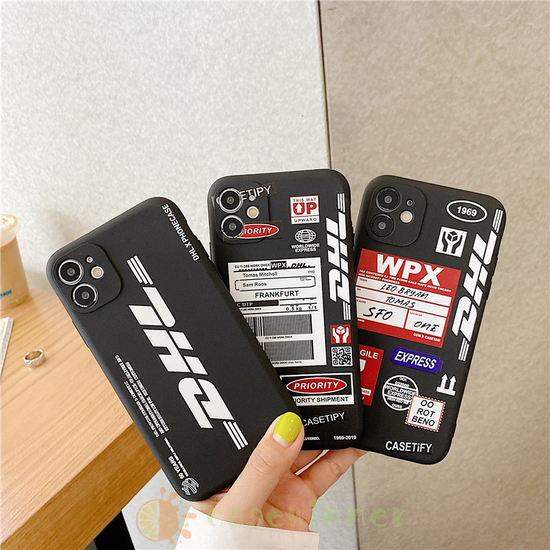 Ốp điện thoại TPU silicon màu đen in chữ DHL dành cho iPhone 6 6s 7 8 Plus SE 2020 11 Pro Max iPhone X XR XS MAX SE 2020