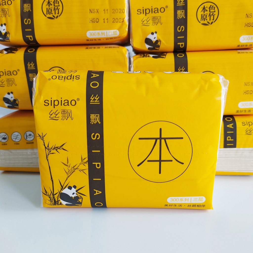 Giấy Ăn Gấu Trúc Sipiao Đa Năng Gói 300 Tờ - Siêu mềm, siêu dai