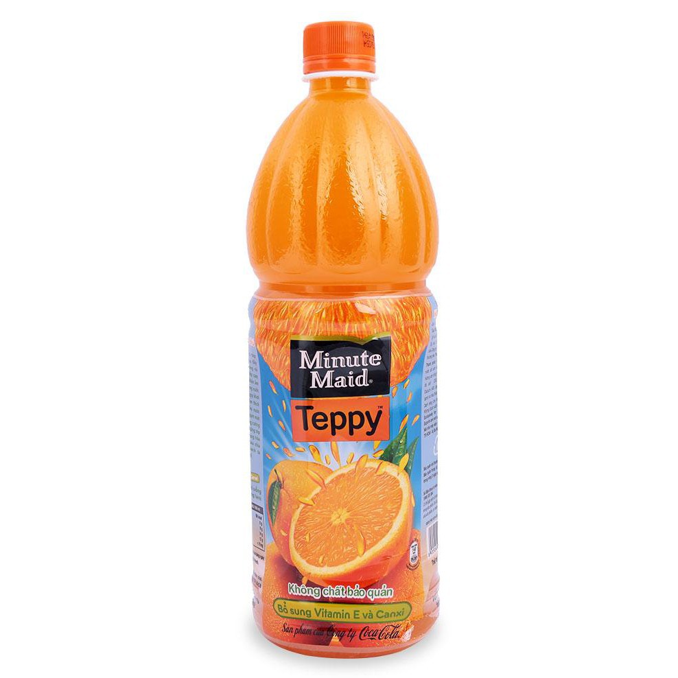 Nước cam có tép Teppy Minute Maid chai 1L