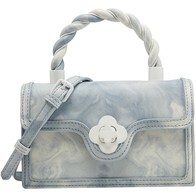 Túi Đeo Chéo Hình Vuông Nhỏ Màu Xanh Dương Thời Trang Mùa Xuân 2022 Dễ Phối Đồ Cao Cấp Cho Nữ