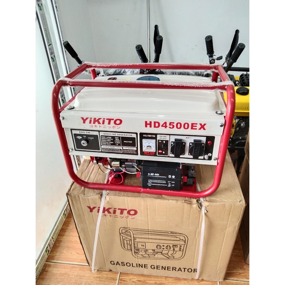 Máy phát điện gia đình chạy xăng 3,3kw Yikito Japan HD4500EX đề nổ, có cả giật nổ.