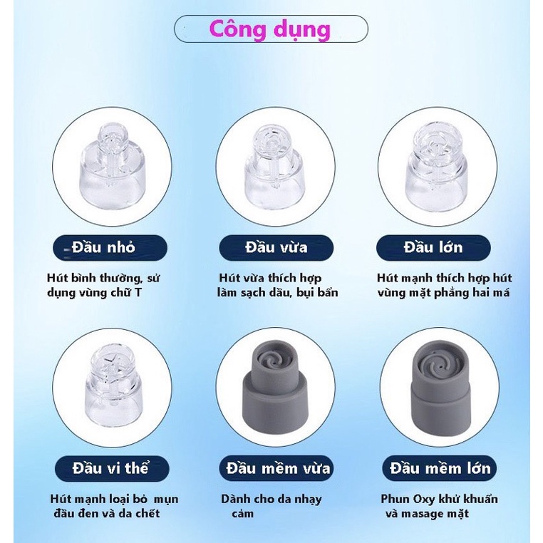 Máy Hút Mụn Đa Năng Thế Hệ Mới - Hút mụn cám, đầu đen, bã nhờn làm sạch phun oxy dưỡng ẩm