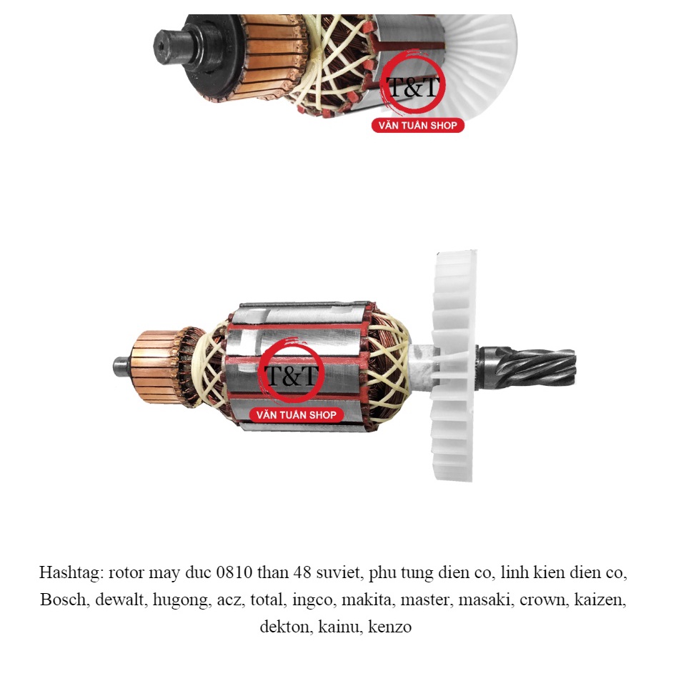 Rotor máy đục bê tông Makita 0810 dài 170 thân 48 có 7 răng suviet