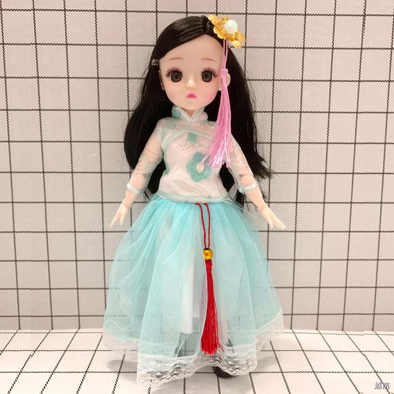 ☽♠30 cm Công chúa Barbie Bộ 21 khớp 3D mắt thật BJD búp bê quà sinh nhật cô gái đồ chơi