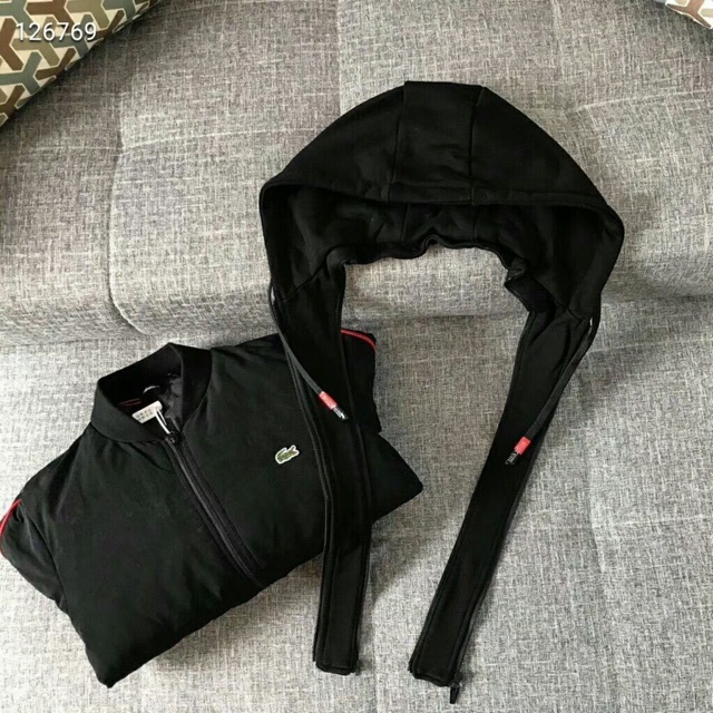 Áo phao mũ rời lacoste