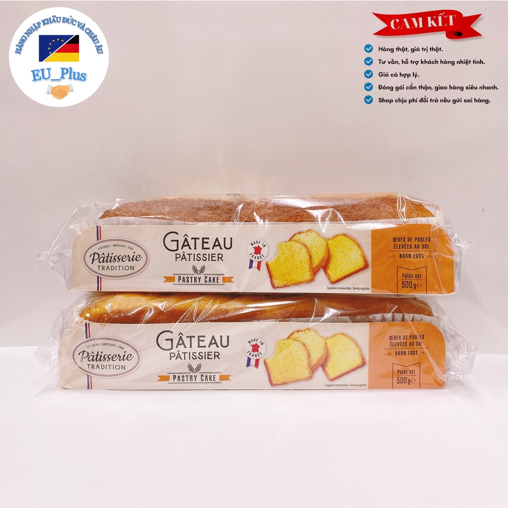 [ Bánh Bà Đầm] Bánh Bông Lan Bơ Patisserie Tradition Pháp 500G - Pháp - siêu ngon