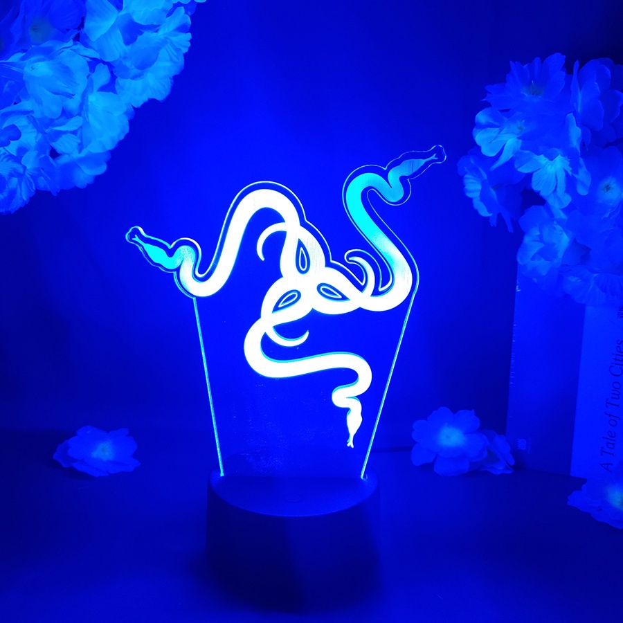 Đèn LED Cảm Biến Chiếu Hình Logo Game Razer 3D Độc Đáo