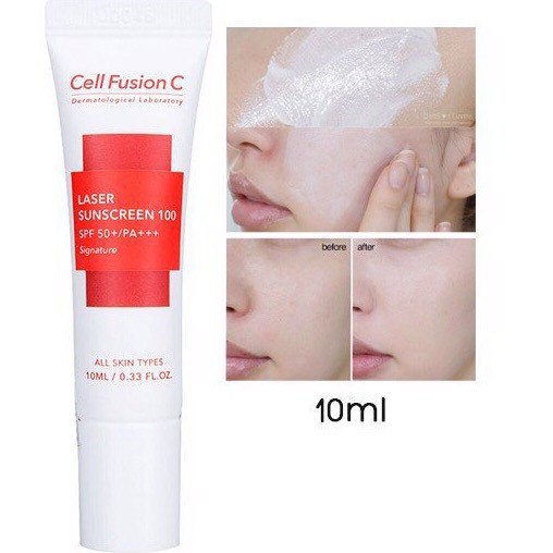 Kem chống nắng mini CELL FUSHION C dịu da nâng tông CELLFUSION C Laser Toning Sunscreen 100 SPF 50+ 10ml CEFS03 CEFS04