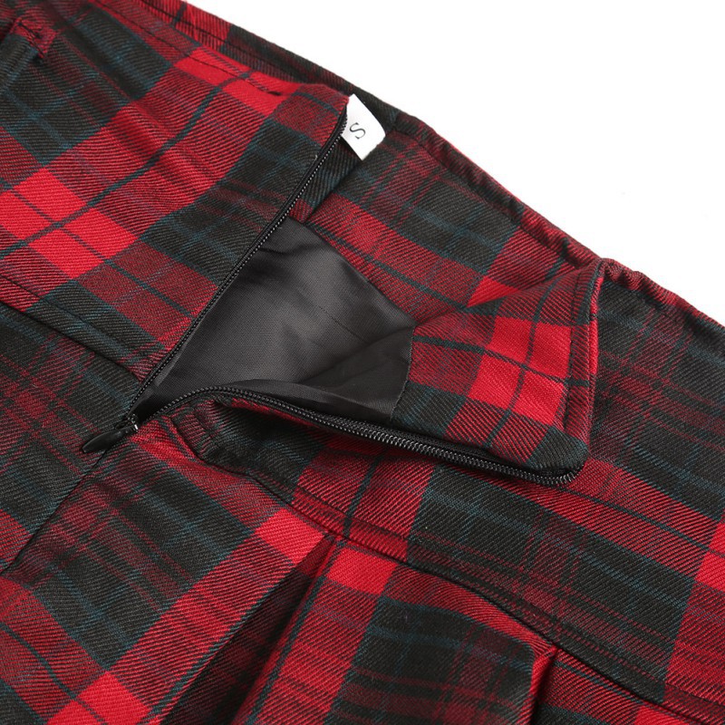 Chân váy ngắn xếp ly họa tiết sọc ca rô trẻ trung thời trang dành cho nữ | BigBuy360 - bigbuy360.vn