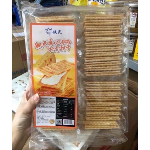 Bánh quy kẹp kem phô mai - trái cây - 600gr