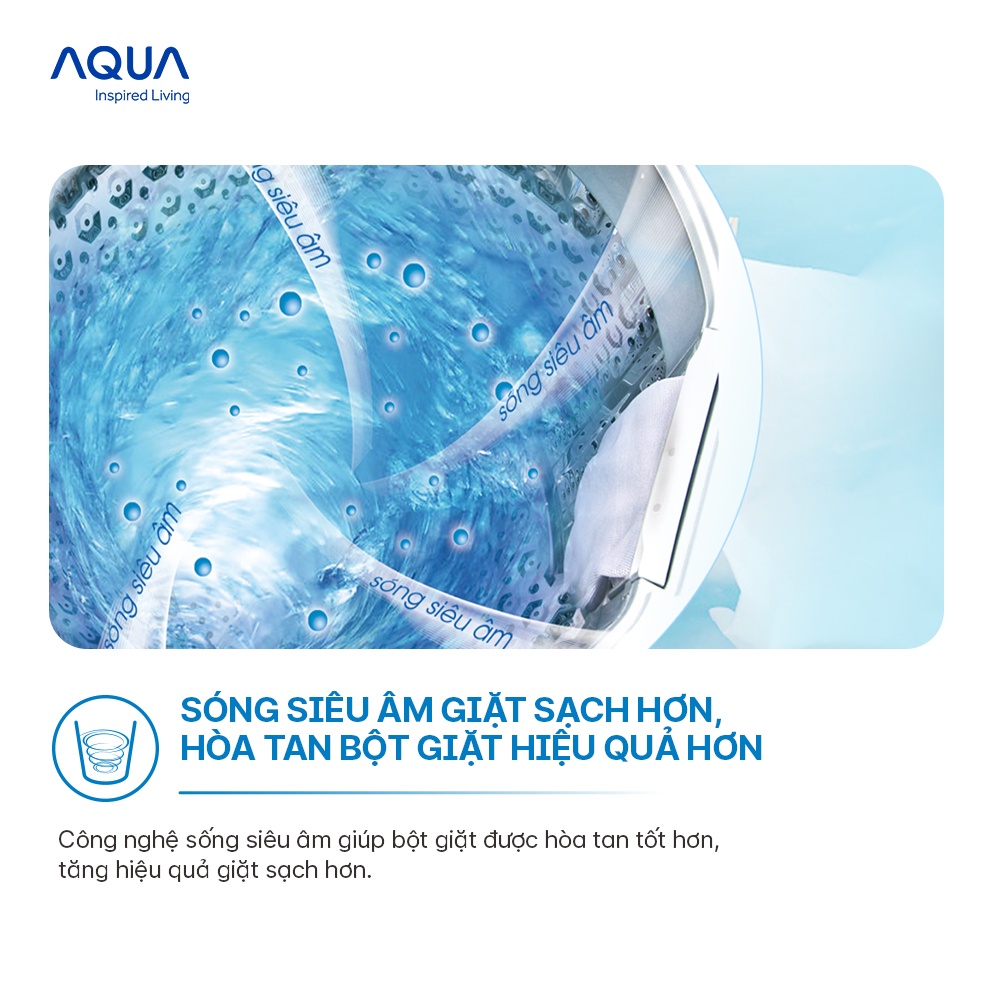 Freeship Toàn Quốc - Máy giặt cửa trên Aqua 10kg AQW-U100FT.BK