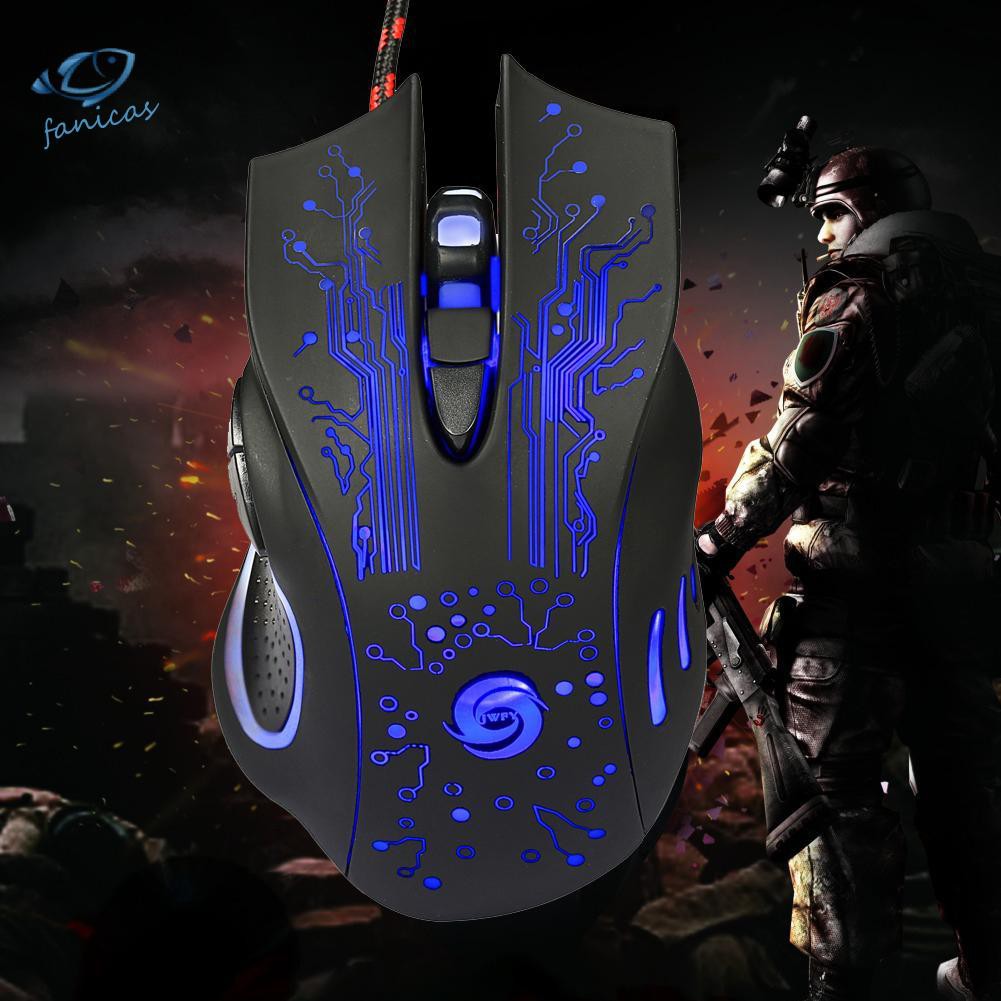 Chuột Chơi Game 6 Nút Có Đèn Led 3200dpi Cho Máy Tính