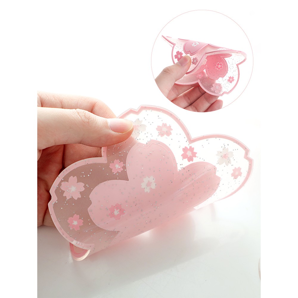 Miếng lót ly chống trượt hình Hoa anh đào pvc cao cấp size 11cm, 16cm