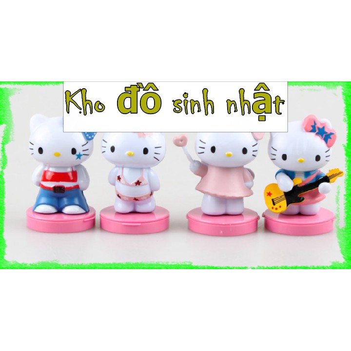 [♥TặngQuà♥] Bộ 8 mô hình mèo Hello kitty - Trang trí bánh kem, trang trí bánh Gato