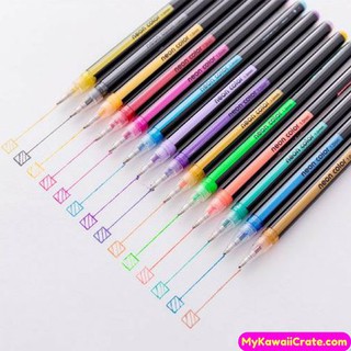 Bộ 12 bút gel nước kim tuyến chất lượng để vẽ tranh DIY làm thiệp quà tặng siêu xinh tiện lợi