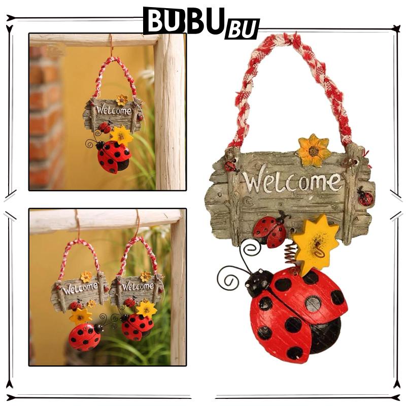 Ladybug Welcome Sign Hanging Sign for Garden Decor