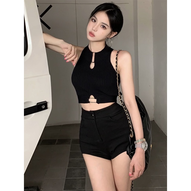 Cocory vn Áo Lửng Đan Len Gợi Cảm Dễ Phối Đồ Cho Nữ