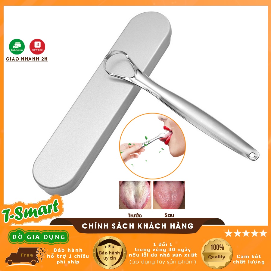 Dụng Cụ Vệ Sinh Cạo Lưỡi, Làm Sạch Hết Rêu Lưỡi Inox Giúp Loại Bỏ Vi Khuẩn, Giảm Hôi Miệng