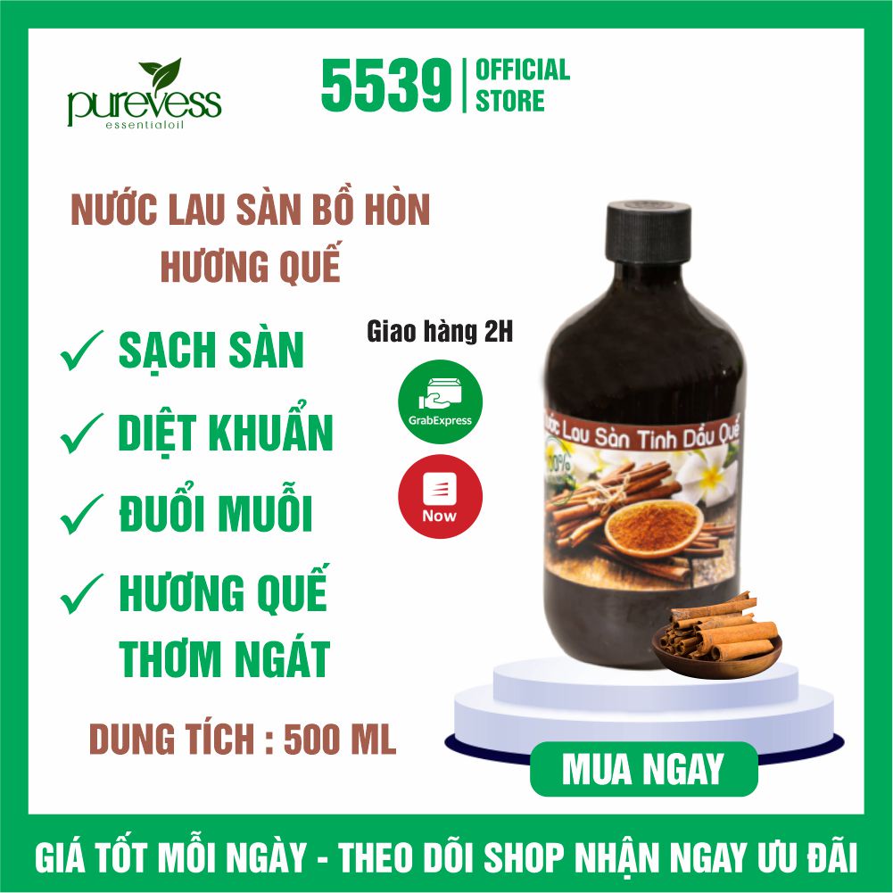 Nước lau sàn hương quế Purevess 500 ml đánh bay mọi vết bẩn, đuổi muỗi, thơm phòng, tốt cho sức khỏe - Shop 5539