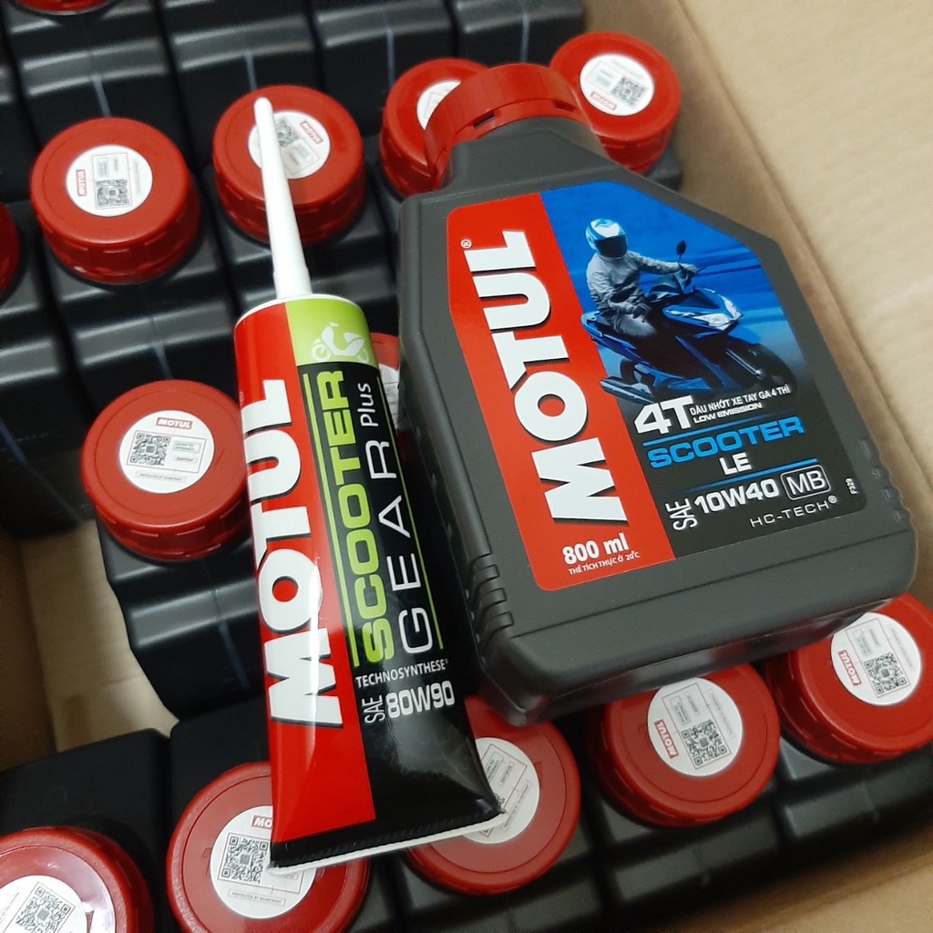 Motul Scooter LE 4T 10W40 800ml , Motul Gear Oil 80W90 120ml nhớt hợp số nhớt máy xe tay ga