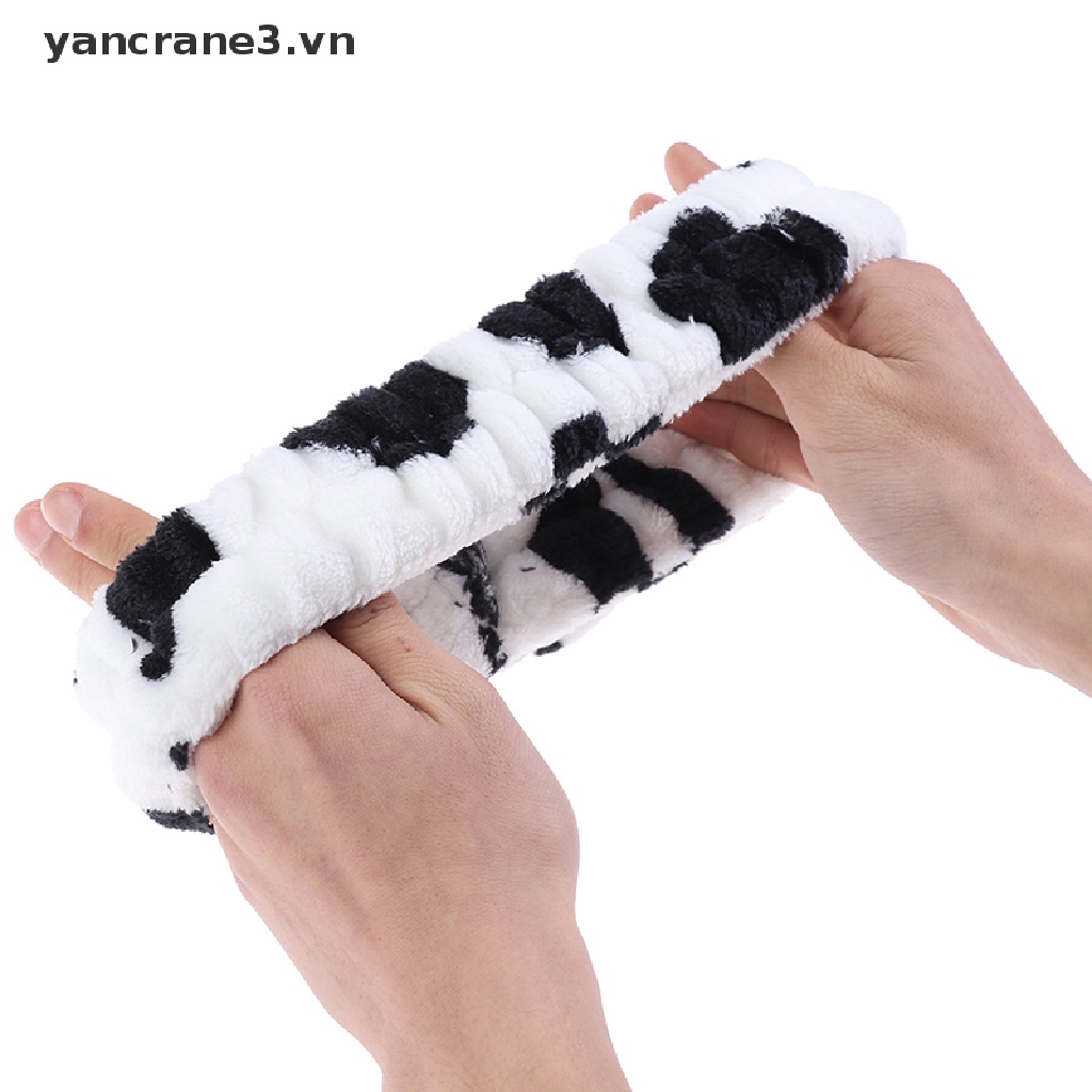 Băng Đô Cài Tóc Vải Lông Cừu San Hô Hình Chim Hạc 3vn