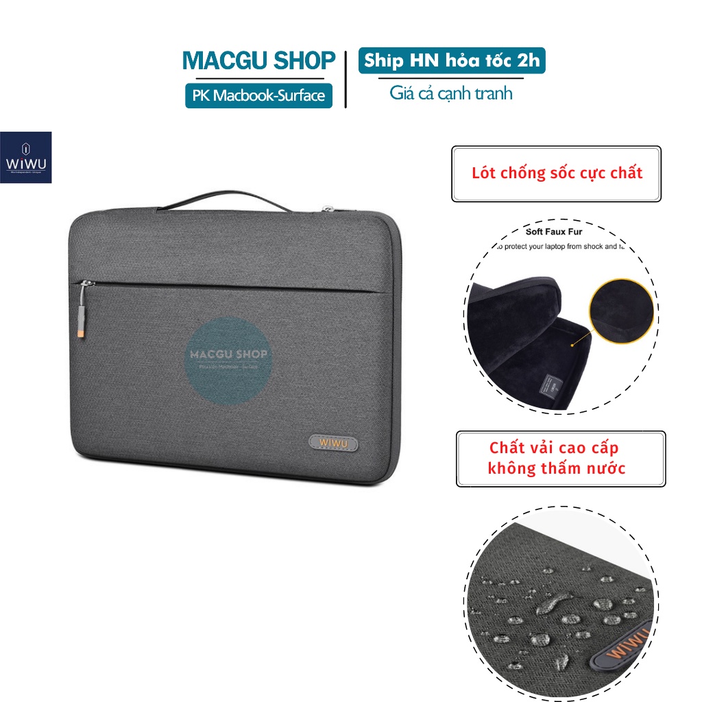 Túi chống sốc macbook laptop cao cấp Wiwu Pilot Sleeve. Túi xách cầm tay laptop macbook chống sốc, chống nước đủ dòng