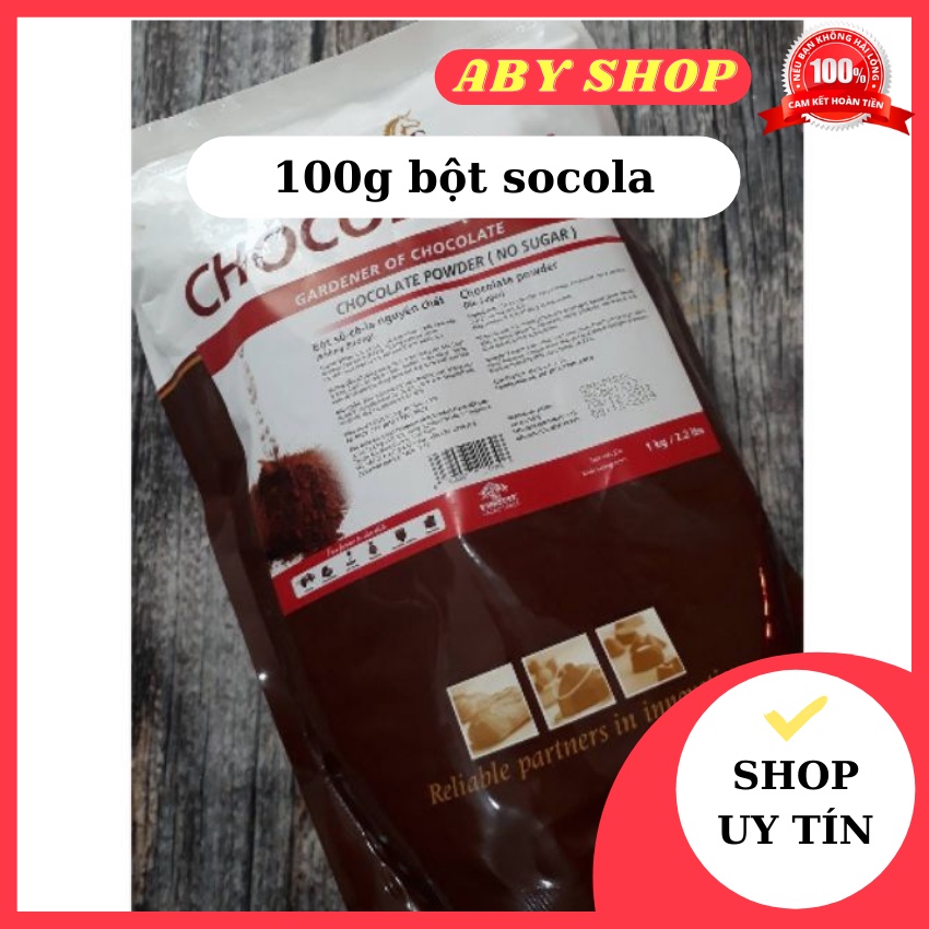 100g bột socola ⚡ LOẠI NGON ⚡ bột socola không đường nguyên liệu dùng để làm bánh