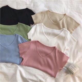 Áo Len Tăm Cổ V