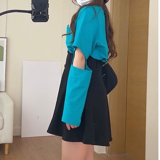 Chân váy COZOKC lưng cao thời trang mùa thu dành cho nữ