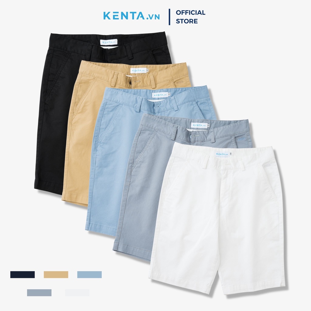 Quần short kaki nam KENTA, chất mềm mịn, co giãn ít nhăn, dây kéo Ykk cao cấp QSK0065