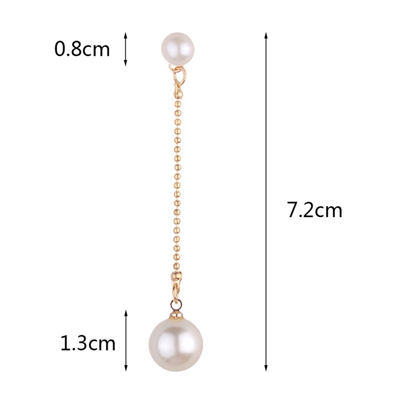 Bông tai dài đính ngọc trai giả thanh lịch