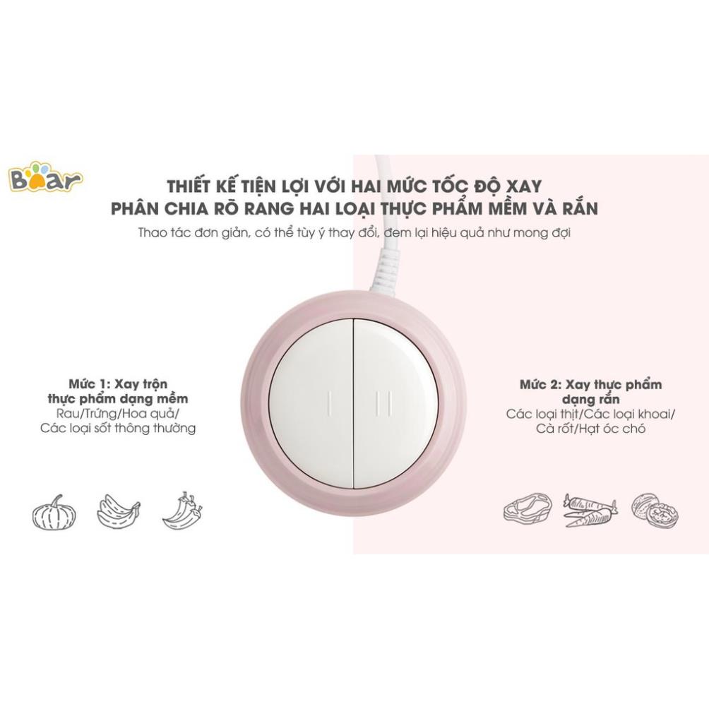 Máy xay thực phẩm đa năng Bear QSJ-B02Q1 dung tích 2L lưỡi dao innox sắc bén thiết kế gọn nhẹ, Hàng Chính Hãng, BH 18th