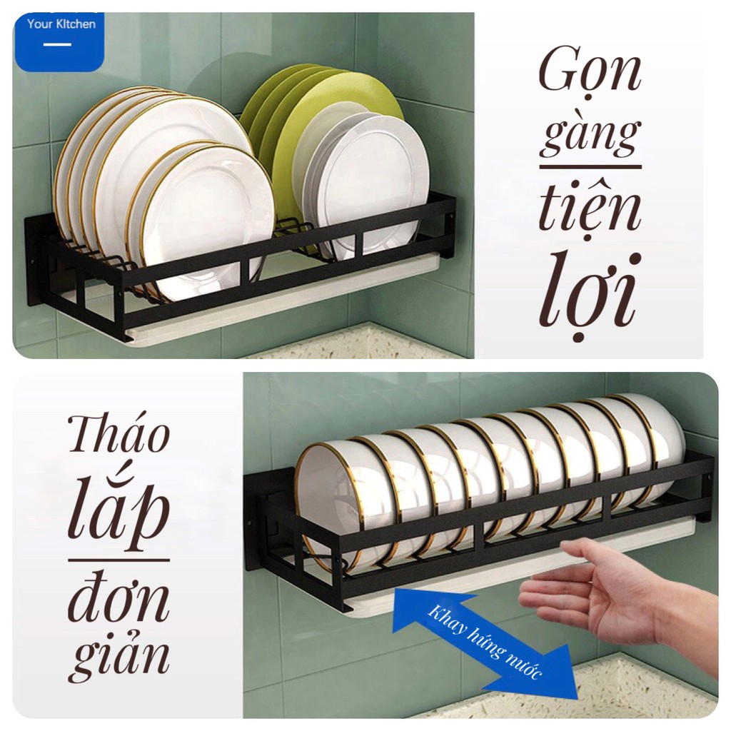 Kệ chén đĩa inox tĩnh điện dán tường | BigBuy360 - bigbuy360.vn