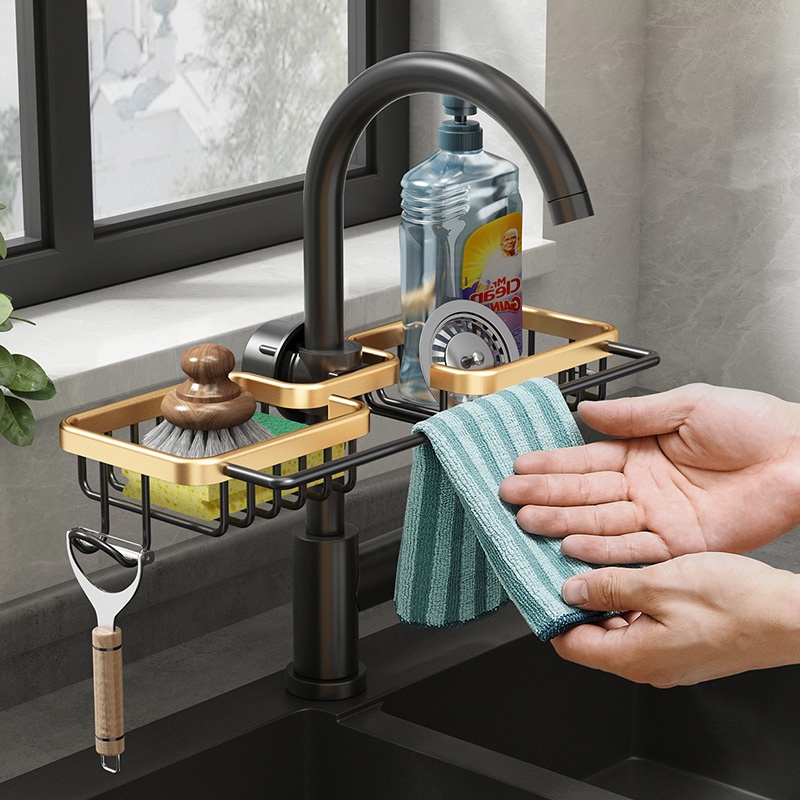 Giá Đỡ Đựng Xà Phòng Mút Rửa Chén Bằng Nhôm Giúp Khô Ráo Tiện Dụng
