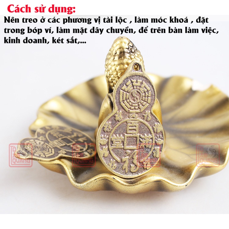 Đồng xu hồ lô phong thủy bằng đồng may mắn bỏ bóp ví chiêu tài lộc sức khỏe bình an - TÔ TÂM QUANG