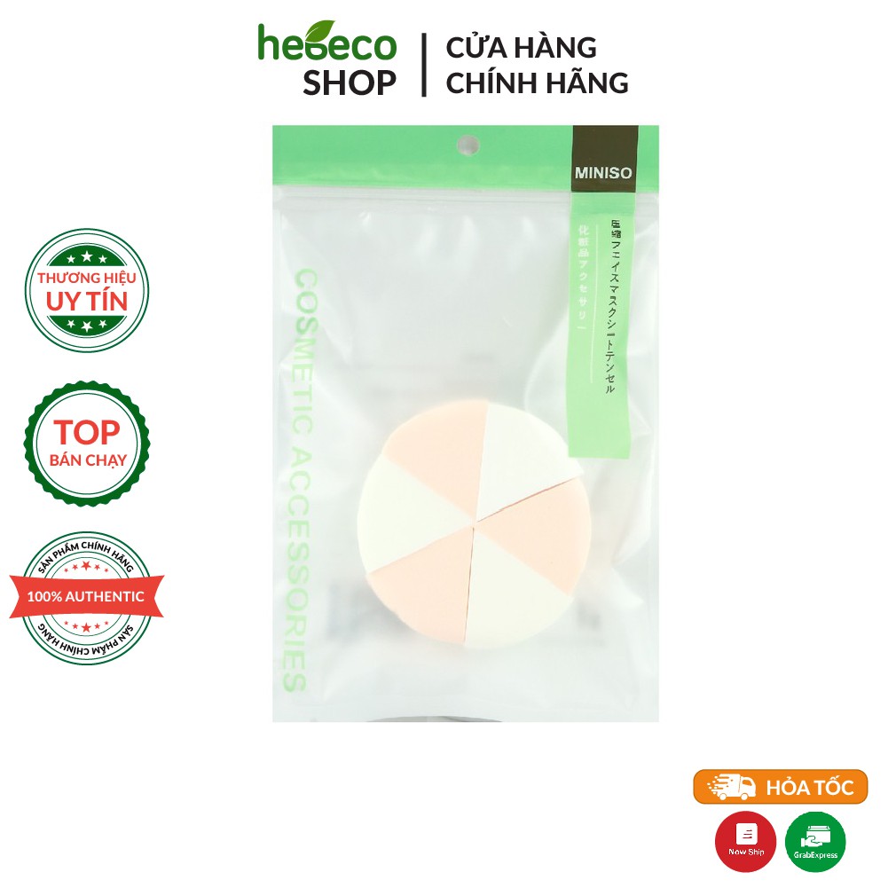 Sét 6 Miếng Mút Trang Điểm Tiện Dụng Hình Tròn MINISO