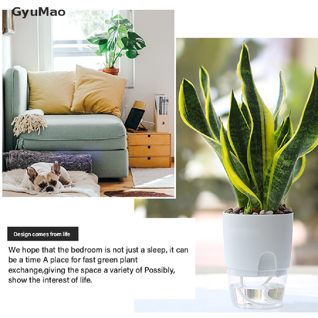 [cxGYMO] 2-layer self-watering flower pot with water container round flower pot garden  HDY