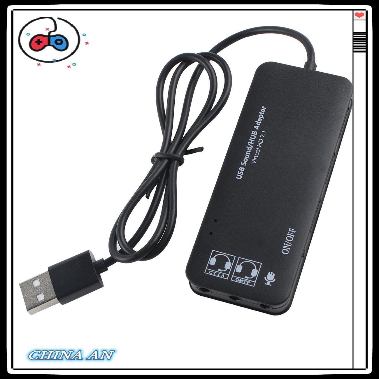 ⚡Hot sản phẩm/3 Port USB2.0 Hub External USB Sound Card No External Driver Stereo Sound Card