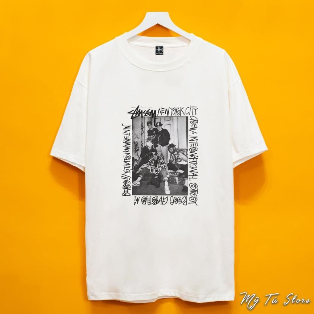 Áo thun tay lỡ  STUSSY New York City  Mỹ Tú Store  , Áo thun unisex nam nữ form rộng oversize chất liệu Cotton