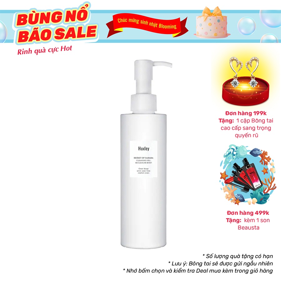 Gel Rửa Mặt Chiết Xuất Xương Rồng Huxley Cleansing Gel Be Clean Be Moist 200ml