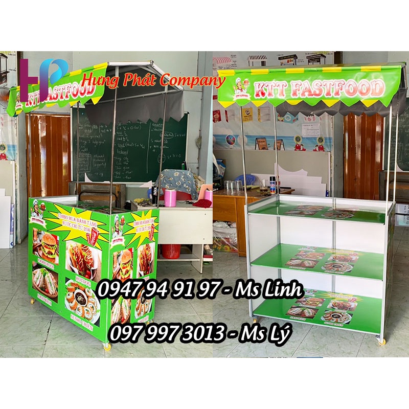 Xe lắp ráp bán bánh mì 100cm x 50cm thiết kế theo yêu cầu