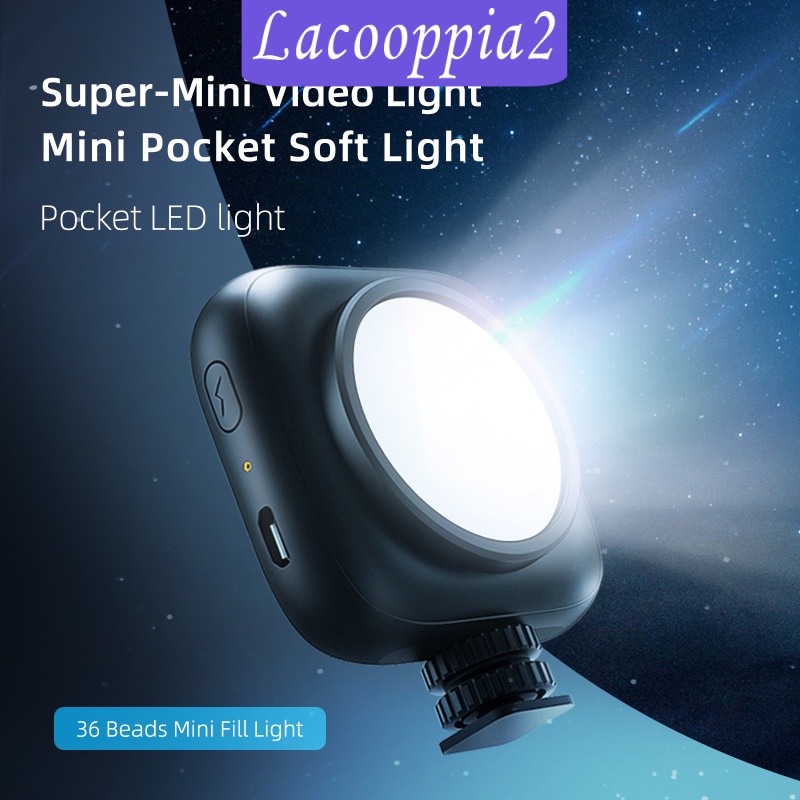 [LACOOPPIA2] Mini Soft Video Fill Light Rechargeable for Vlog Selfie Girl SLR 36LED Black