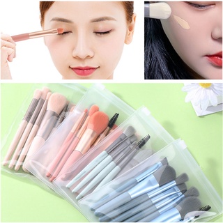 [Hàng mới về] 8 Cọ lông mềm trang điểm phấn mắt/ má hồng kèm túi đựng tiện lợi 