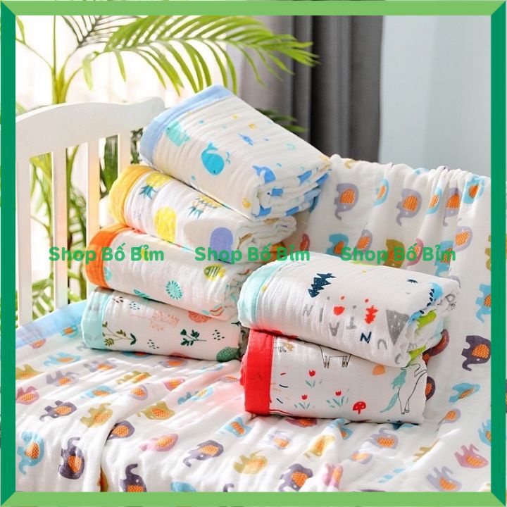 ⚡BÁN LỖ XIN 5 SAO⚡ Khăn Tắm Xô 6 Lớp Bo Viền Cao Cấp Siêu Mềm Mịn Cho Bé Họa Tiết Xinh Xắn