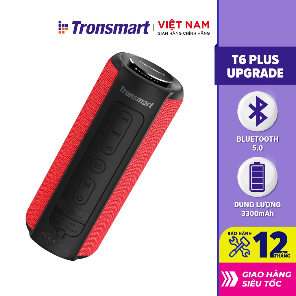 Loa Bluetooth 5.0 Tronsmart Element T6 Plus/ T6 Plus Upgraded - 360 độ - Hàng chính hãng - Bảo hành 12 tháng 1 đổi 1