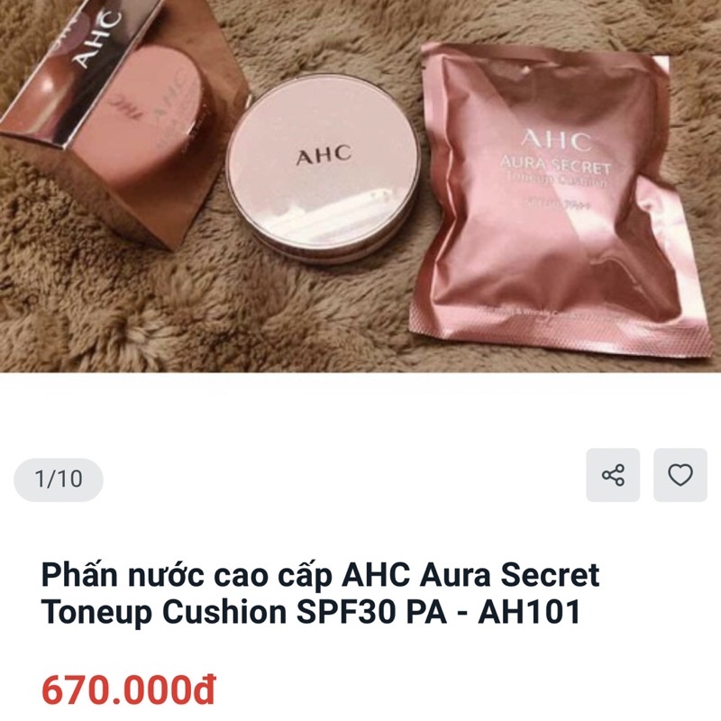 [HSD23] Set cushion phấn nước 3 món AHC Aura Secret Hàn Quốc