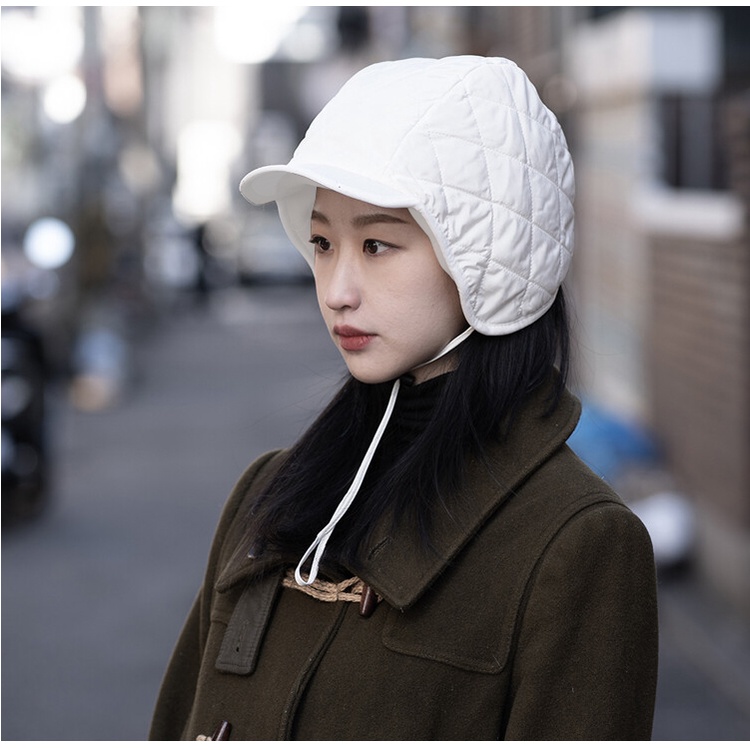 Mũ Cotton Lót Lông Cừu Giữ Ấm Che Tai Chống Gió Kiểu Hàn Quốc Thời Trang Thu Đông Cho Nam Và Nữ